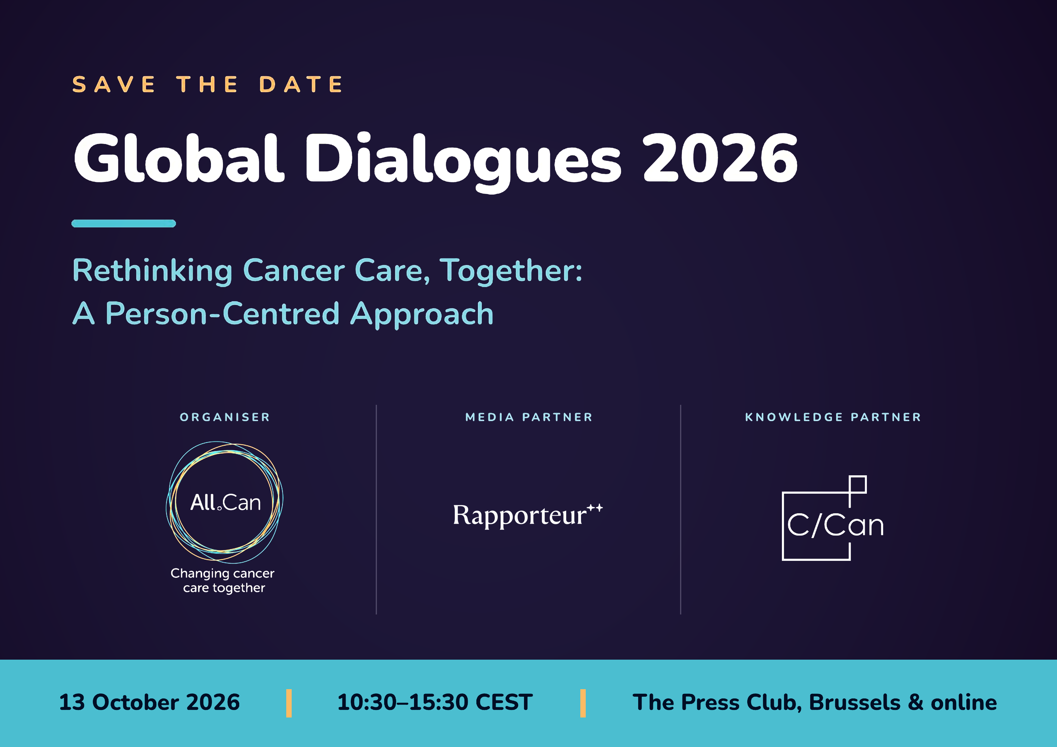 Media Partnership - Global Dialogues 2026. Rethinking Cancer Care, Together: A Person-Centred Approach
