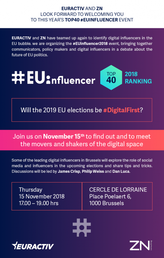 #EUinfluencer Ranking 2018 