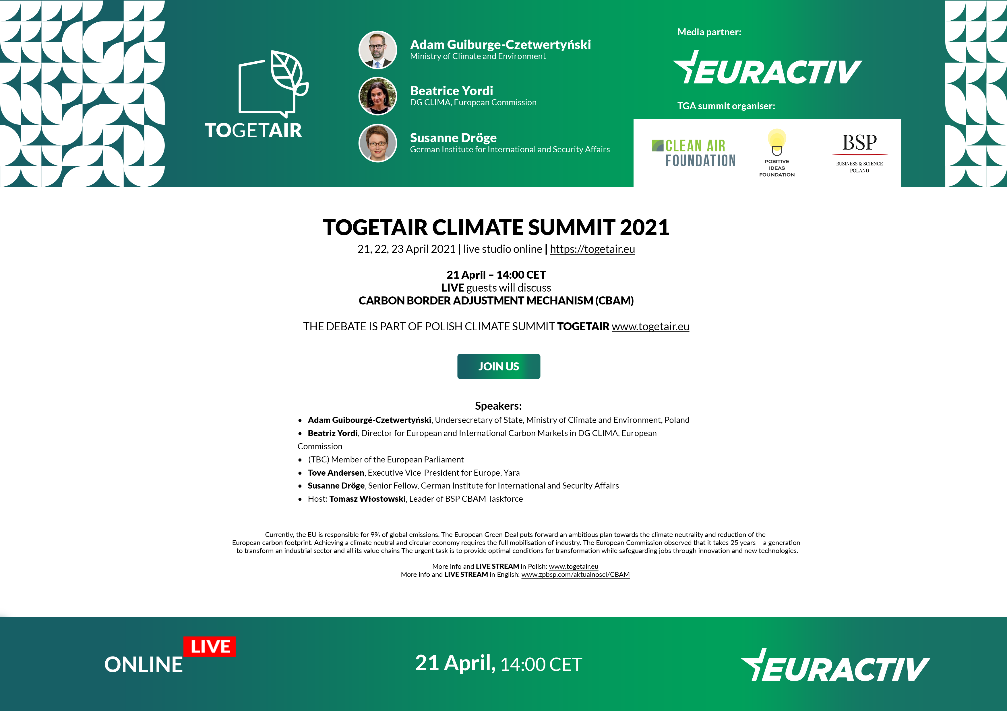 Media Partnership: TOGETAIR Climate Summit 2021